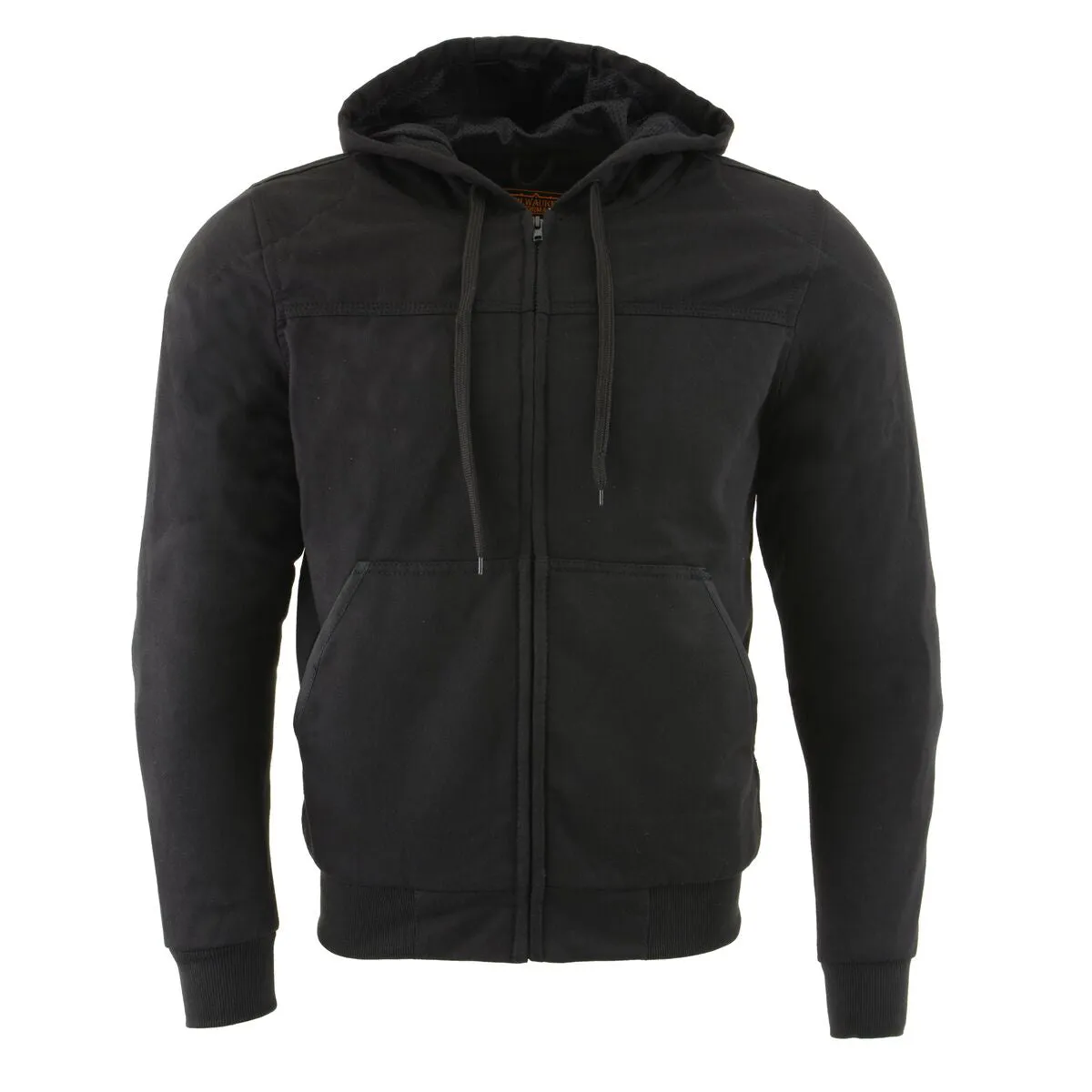 Milwaukee Leather MPM1788 Men's Black CE Approved Armored Riding Hoodie with Aramid by DuPont Fibers