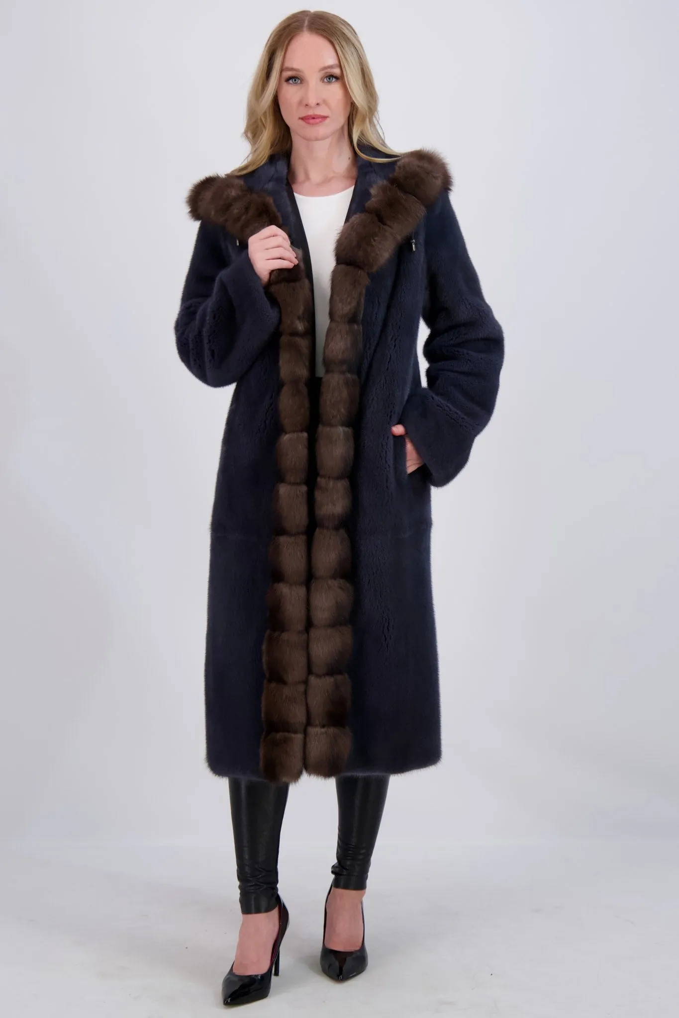 MINK PARKA WITH SABLE TRIM