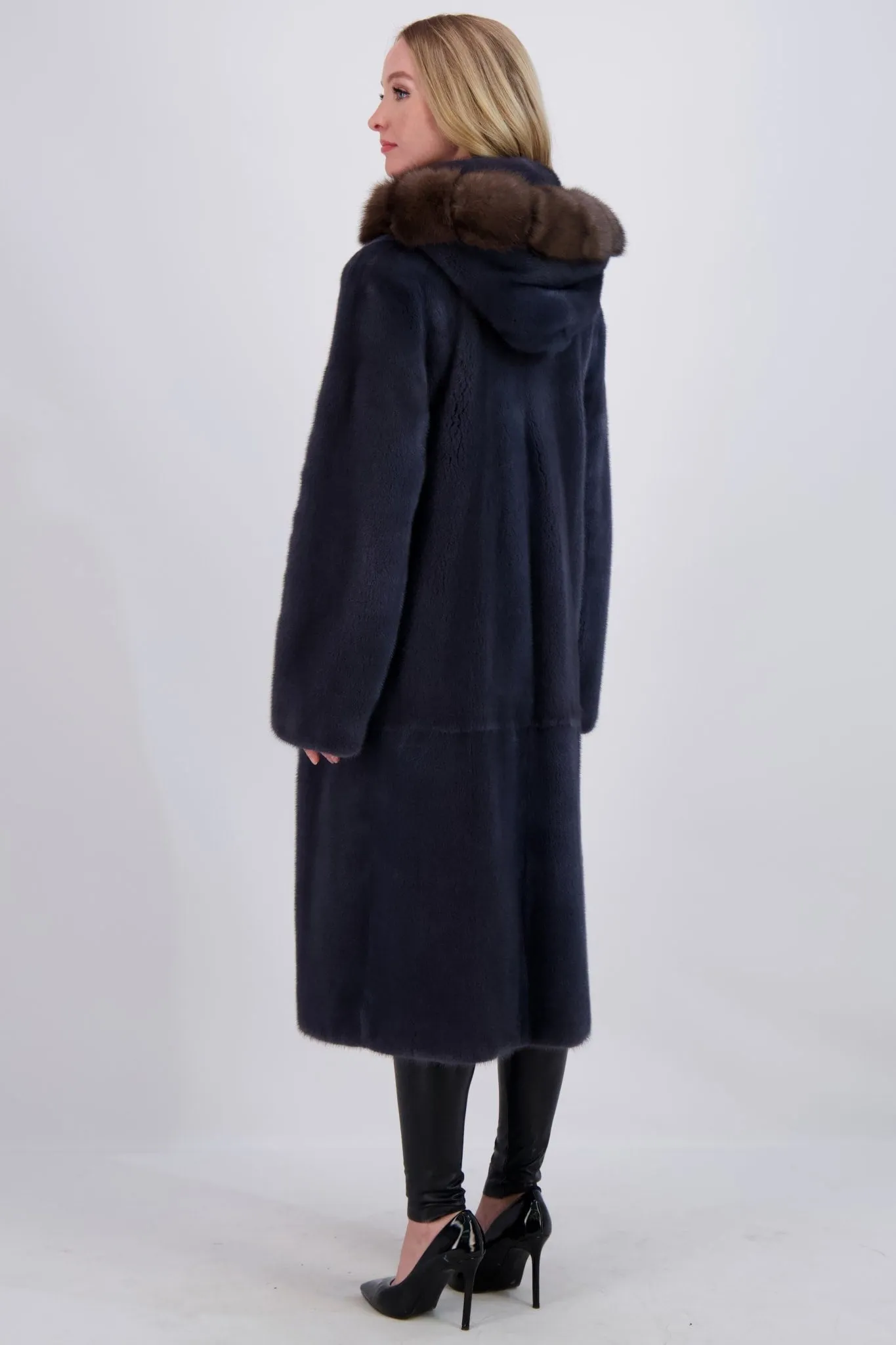 MINK PARKA WITH SABLE TRIM