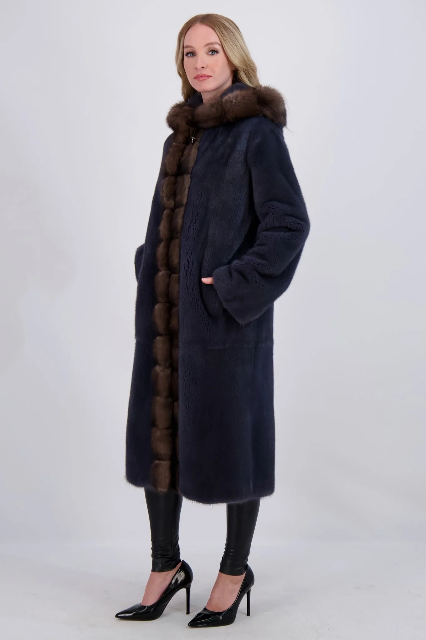 MINK PARKA WITH SABLE TRIM