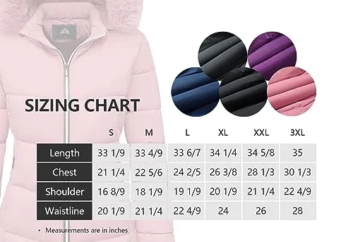 MOERDENG Women's Winter Windproof Warm Down Coats Waterproof Thicken Hooded fashions Puffer Jacket Pink 04-L