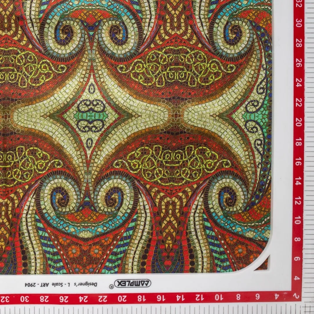 Multi Color Digital Print Pure Silk Fabric