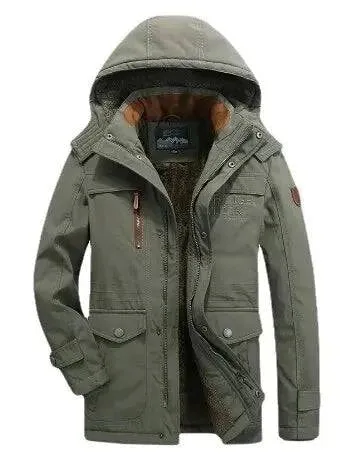 Plus Size 6XL Winter Men Warm Thick Fleece Parkas Men Windproof Hooded Military Jacket Coat Men High Quality Casual Jacket Male