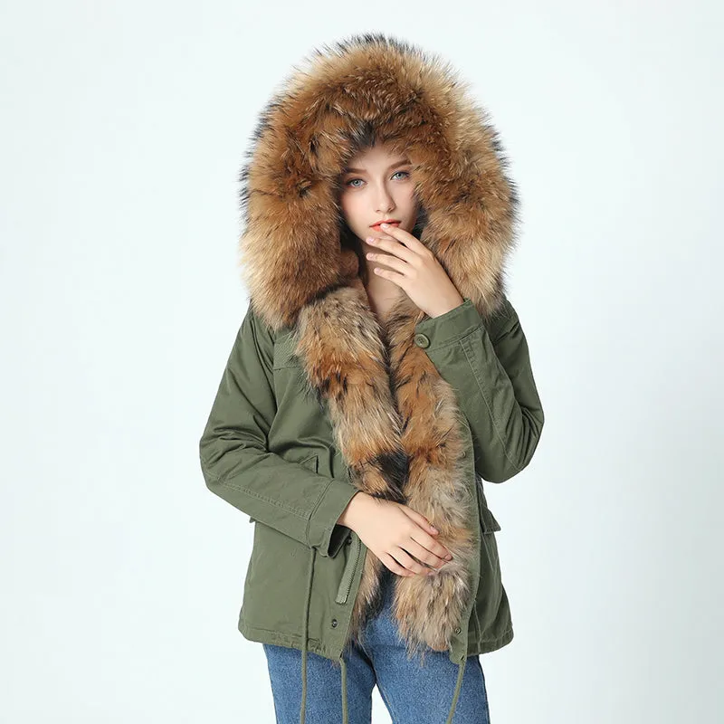 Real Fur Thick Hooded Faux Fur Liner Parkas (Mutli- Colors, Styles)