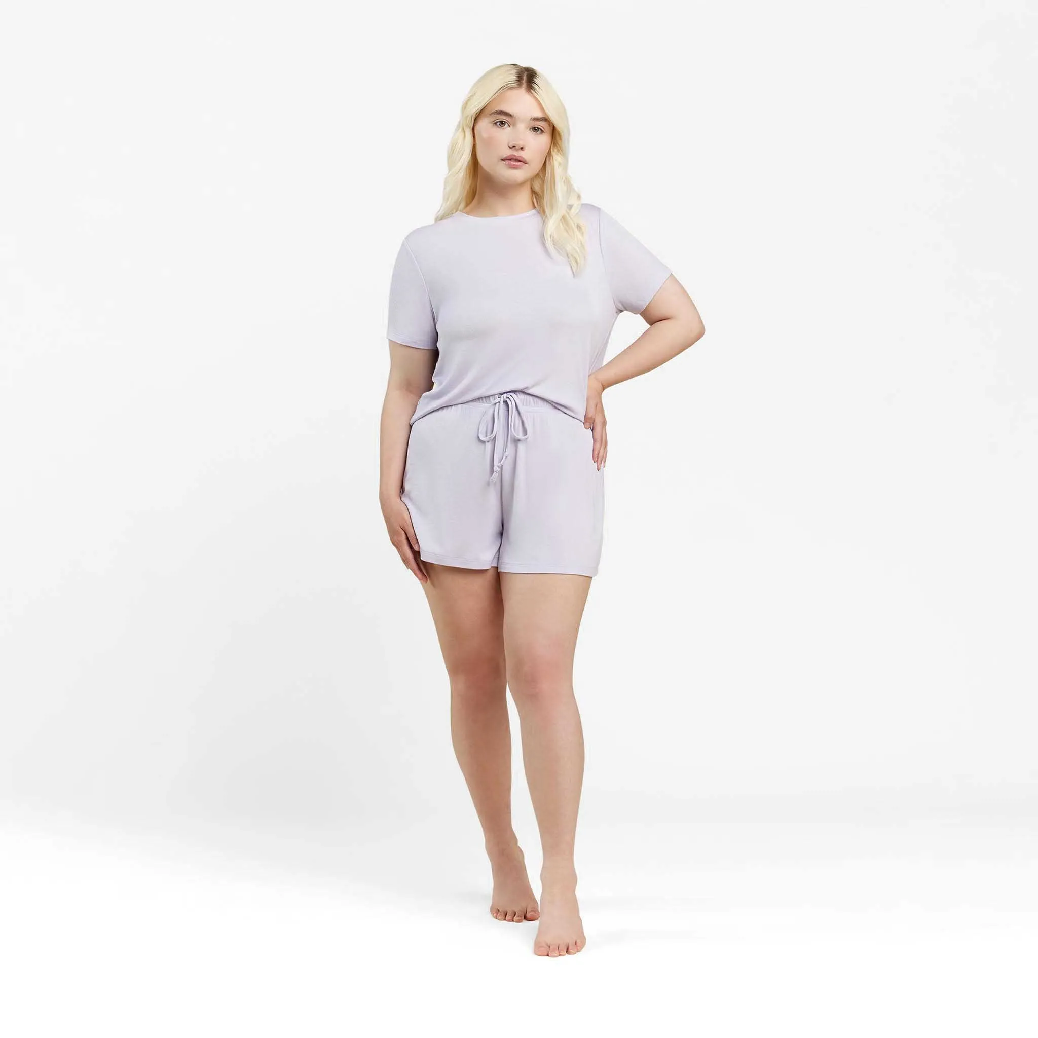 Ribbed Pajama Short Set | Lilac