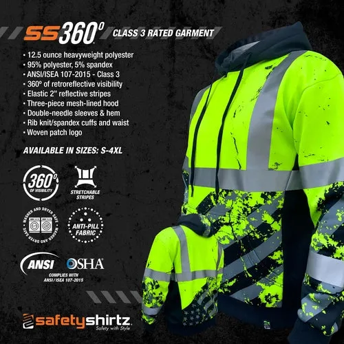 SafetyShirtz - SS360º ANSI Class 3 American Grit Safety Hoodie