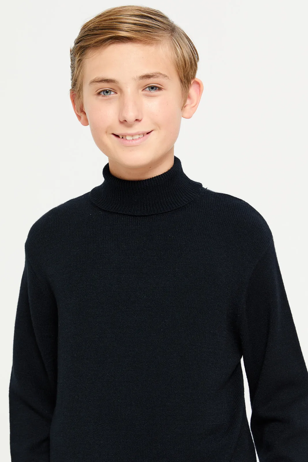 Senior Boys Black Turtle Neck Pullover