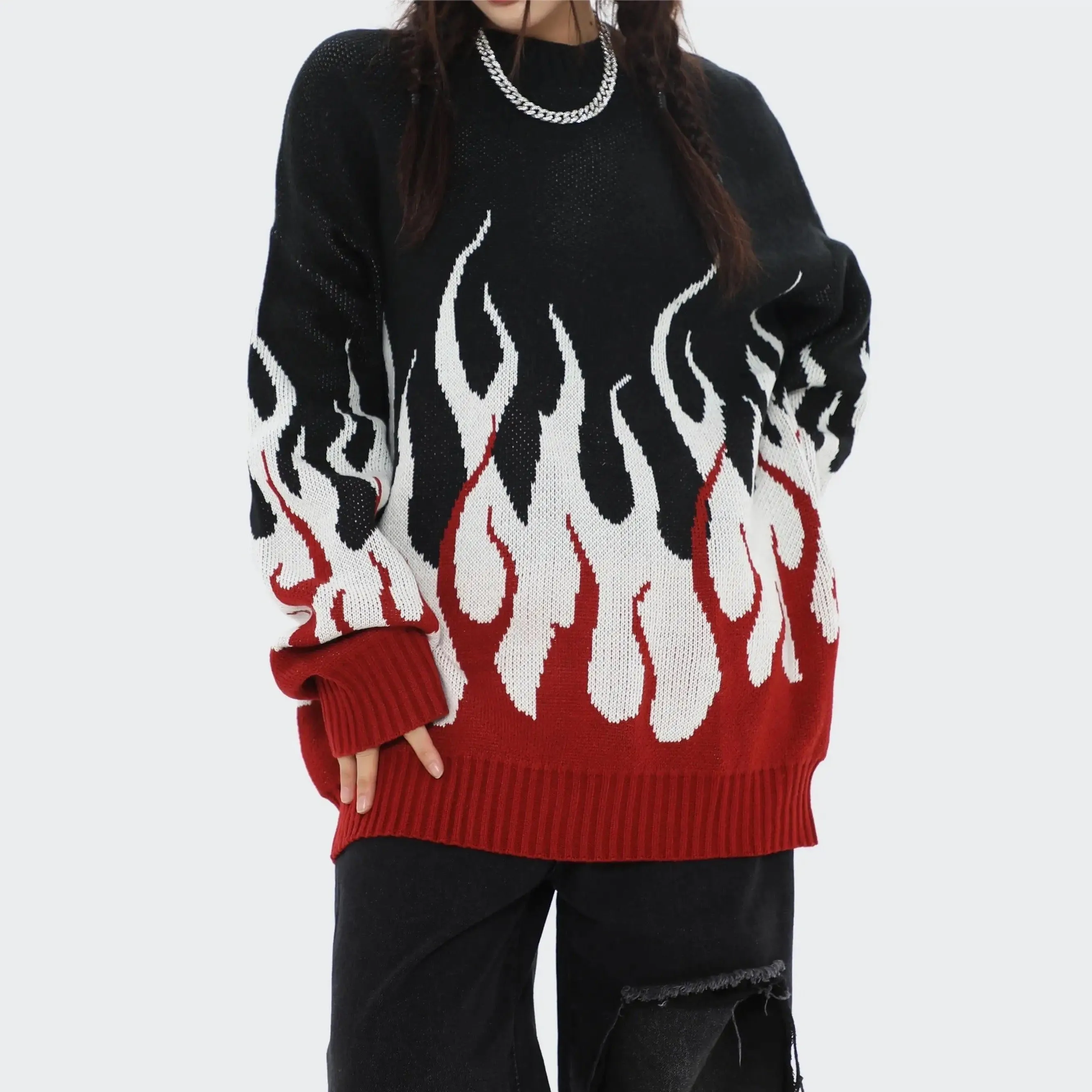 Vintage Flames Knitted Sweater