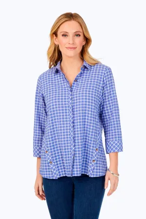 Warm Check Stretch Cotton Shirt