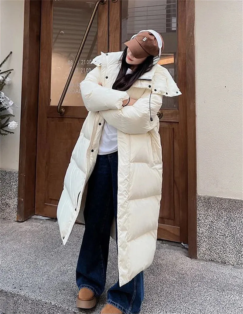 Warm Winter Pink Hooded Long Women Parkas Chaqueta Thick Cotton Padded Windproof Parcas Overcoat Casual Loose Snow Wear Jaquetas