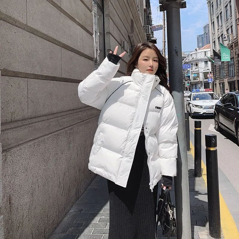 Women's cotton-padded jacket for winter new students Korean thickening simple parkas high street preppy short bread coats