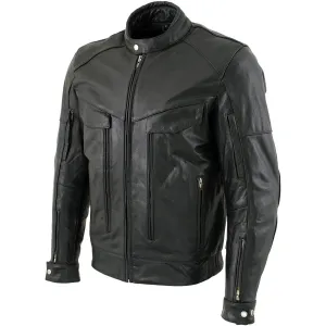 Xelement B4495 Men's Black 'Bandit' Buffalo Leather Cruiser Motorcycle