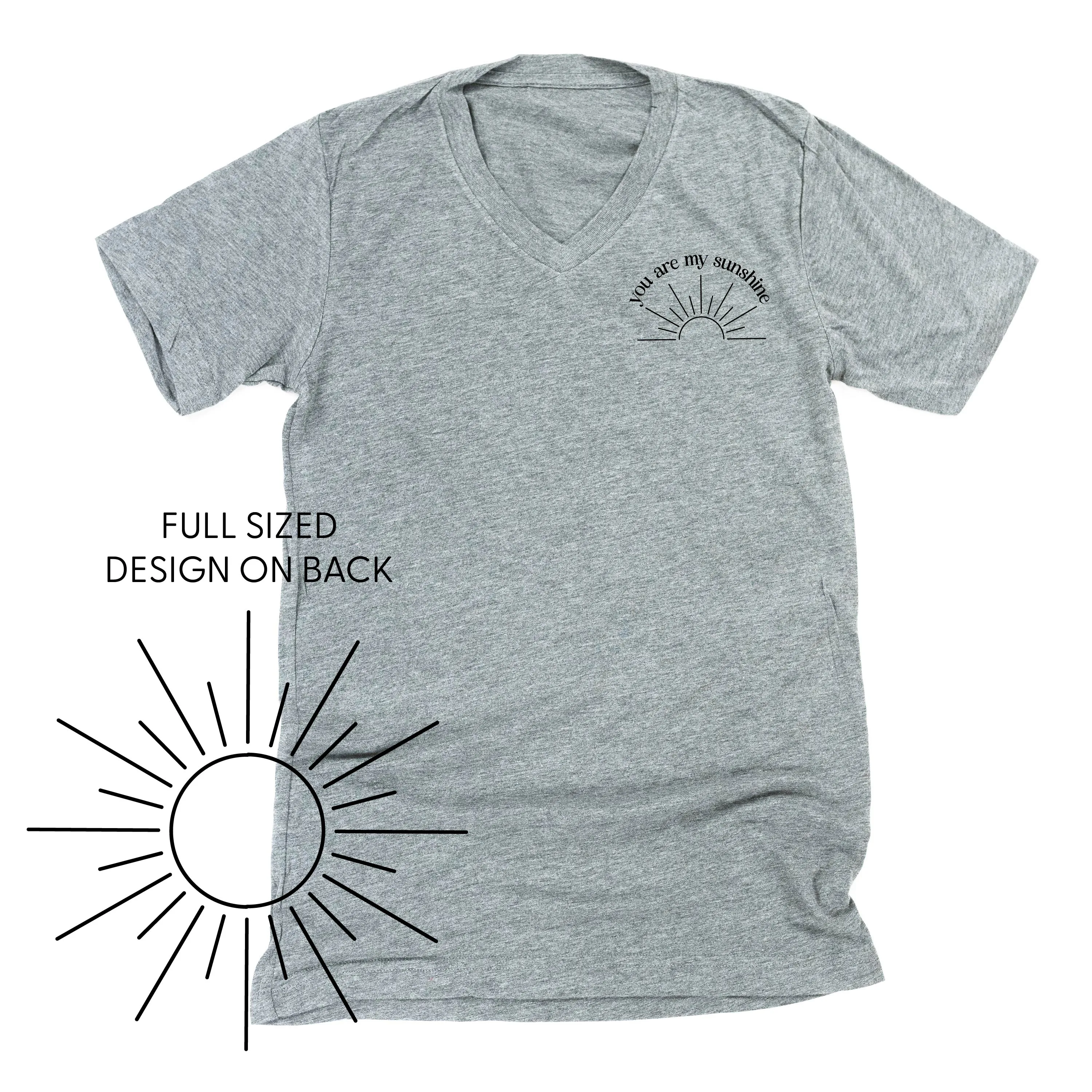 You Are My Sunshine Pocket Design w/ Full Sun on Back - Unisex Tee